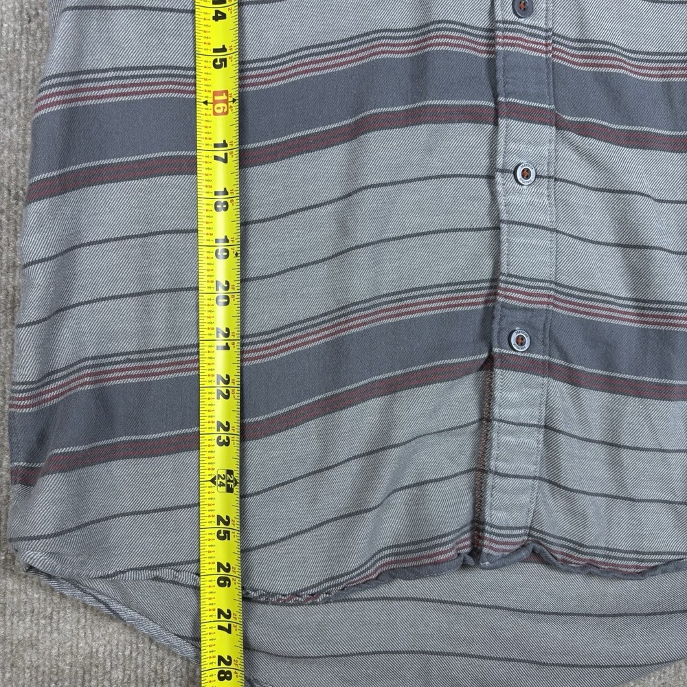 Marmot For Life Button Up Shirt Mens Large Gray Striped Long Sleeve Cotton Blend - Picture 4 of 12